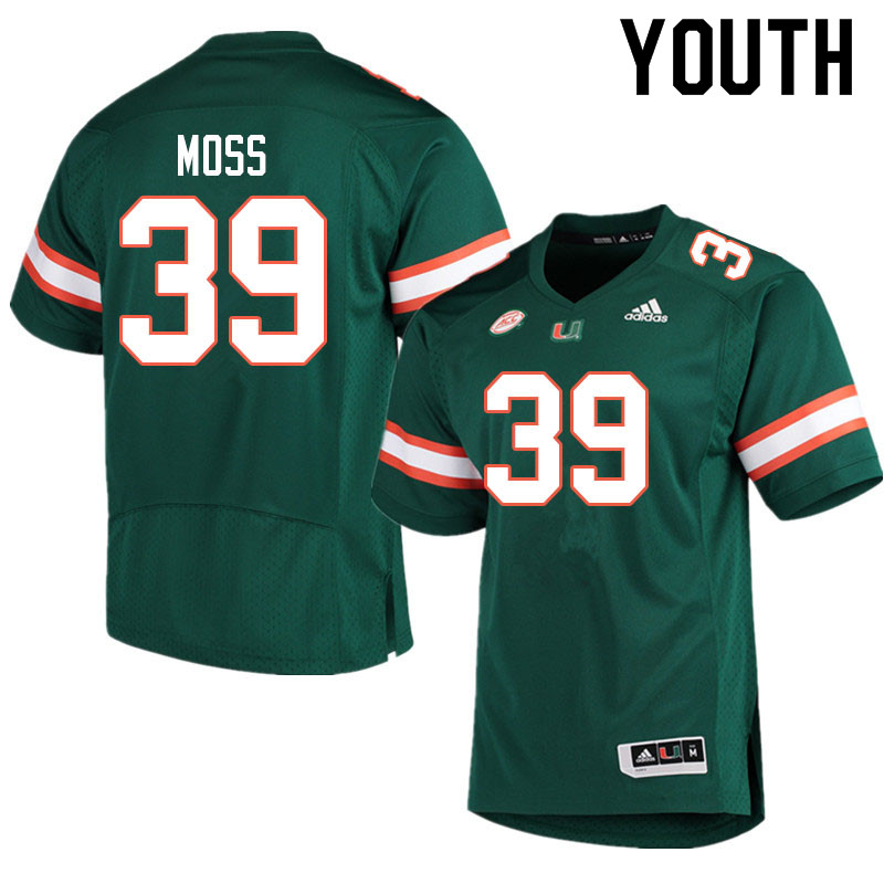 Youth #39 Cyrus Moss Miami Hurricanes College Football Jerseys Sale-Green - Click Image to Close